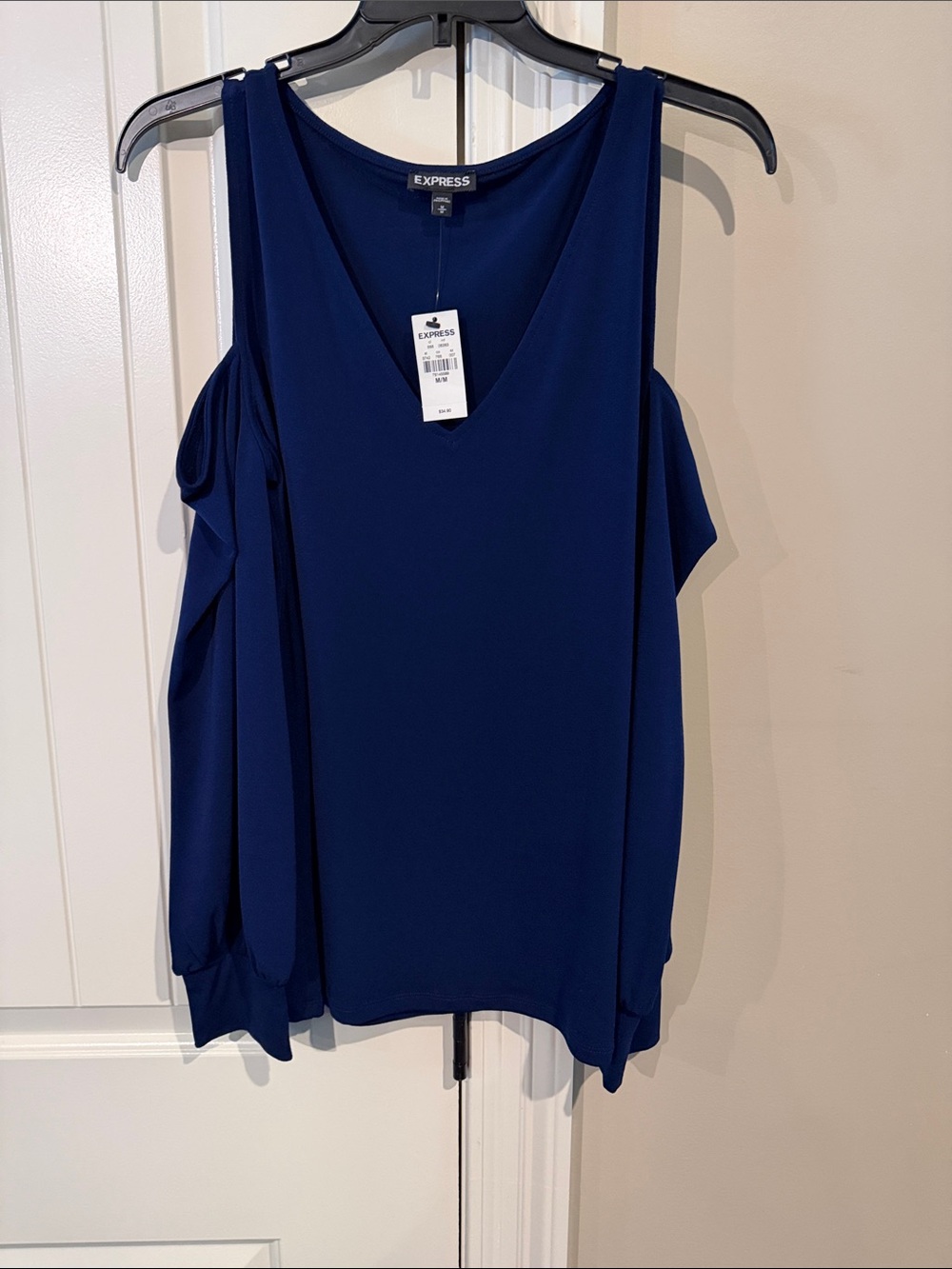 Express Navy Cold-Shoulder V-Neck Camisole